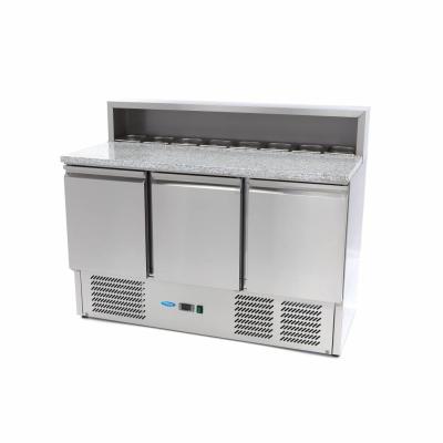 Maxima Lednice na pizzu - 3 dveře - 136,5 cm - 400 l - včetně nerezového krytu |  09400205